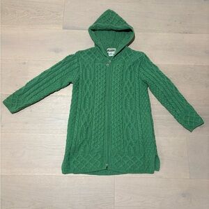 Aran Crafts Mint Wool Zip Cardigan